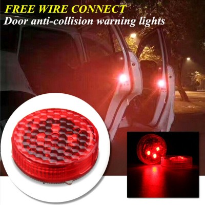 Red Car Wireless Door LED Opened Warning Flash Light Anti-collid Waterproof In Pair